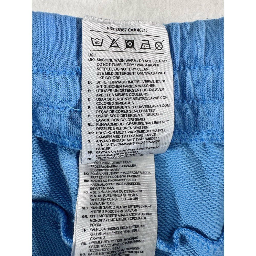 Adidas Blue French Terry Logo Drawstring Athletic Shorts Women's Size Small - Picture 6 of 9
